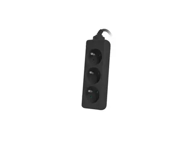 Prelungitor 1.5m, 3 prize , cablu din cupru de calitate superioara, negru