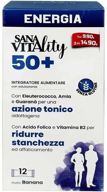 SanaVitality Enegia 50+ Pentru vitalitate și energie, 12 pliculețe, Paladin Pharma