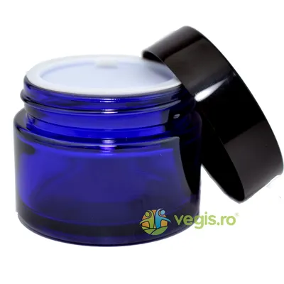 Borcan din Sticla Ele Blue cu Capac Negru 50ml