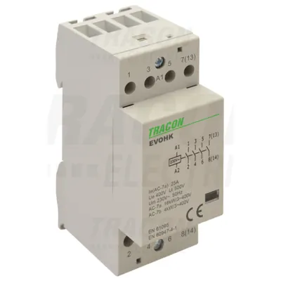 Contactor modular deinstalatii EVOHK4-25 230V, 50Hz, 2 Mod, 4×NO, AC1/AC7a, 25A
