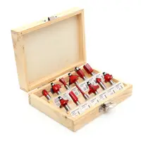Set 12 freze pentru lemn 8 mm, profile drepte, V, 45°, core box si coada de delfin, pentru masina de frezat verticala, KRAFTNER KF-3088