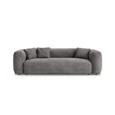 Canapea modulară gri extensibilă cu tapițerie din catifea 264 cm Martina – Micadoni
