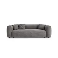Canapea modulară gri extensibilă cu tapițerie din catifea 264 cm Martina – Micadoni