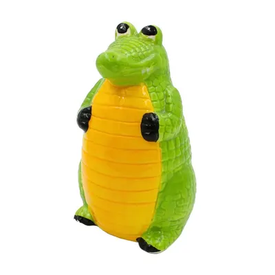 Pușculiță din ceramică, Deluxebase, model crocodil verde