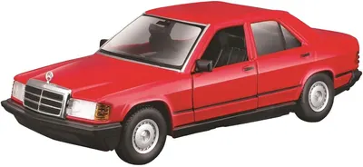 Mașinuță metalică Bburago - Mercedes-Benz 190 E, 1:24, roșu