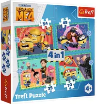 Puzzle Trefl 4 în 1 - Minioni nebuni