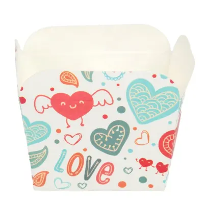 Cutie mică pătrată deschisă cu design - model 1 love (set 100 buc) - Default Title