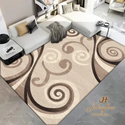 Covor 80x300cm pentru Dormitor si Living, Bej - Maro