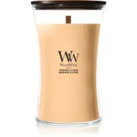 Woodwick Tangerine & Citron lumânare parfumată cu fitil din lemn 610 g