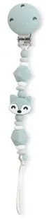 Clemă pentru suzetă din silicon Saro - Foxy, menta