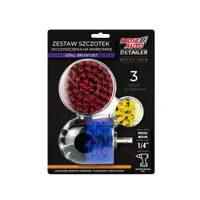 Perie pentru spalat si curatat MOJE AUTO, pivotanta, pentru tetiere / pentru tapiterie textila, pentru burghie, 3 buc. Set