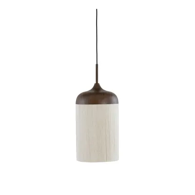 Lustră maro închis cu abajur textil ø 22 cm Dania – Light & Living