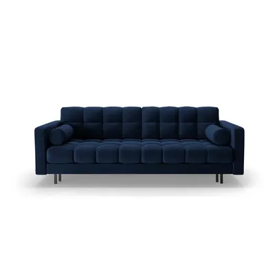 Canapea albastru-închis extensibilă, cu spațiu de depozitare cu tapițerie din catifea 222 cm Bali – Cosmopolitan Design