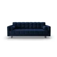 Canapea albastru-închis extensibilă, cu spațiu de depozitare cu tapițerie din catifea 222 cm Bali – Cosmopolitan Design
