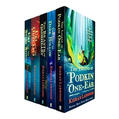 Longburrow Book Series 5 Books Collection Set par Kieran Larwood (La Légende de Podkin One-Ear, Le Cadeau de Dark Hollow, Les Bêtes de Grimheart, Uki et les Outcasts, Uki et l'Esprit des Marais)
