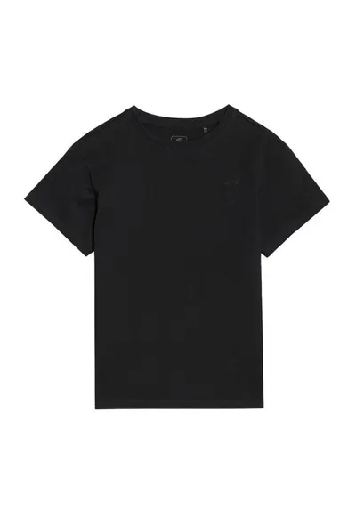 Tricou Ttshm2330 - Croi Regular – Ajustare Standard Pentru Confort - Fabricat 100% Din Bumbac - Decolteu Rotund Cu Usor Ribbing - Mic Logo Brodat 4F - Negru - Negru