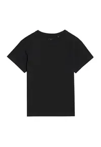Tricou Ttshm2330 - Croi Regular – Ajustare Standard Pentru Confort - Fabricat 100% Din Bumbac - Decolteu Rotund Cu Usor Ribbing - Mic Logo Brodat 4F - Negru - Negru
