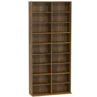 HOMCOM Rafturi pentru CD și DVD 18 compartimente capacitate max. 640 CD/360 DVD/430 Blu-ray 78,5 x 24 x 175 cm nuc închis | Aosom Romania