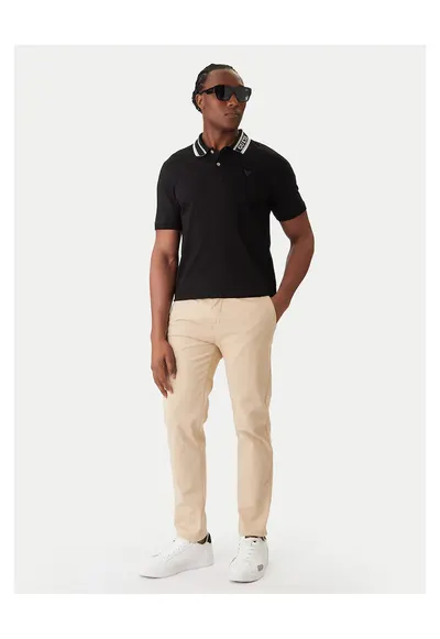 Tricou barbati negru - bumbac - polo