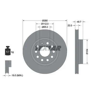 Disc frana TEXTAR 92120705