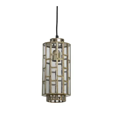 Lustră bronz cu abajur din sticlă Søstrene – Light & Living