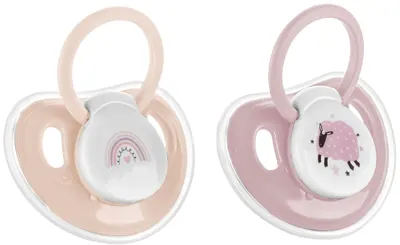 Suzetă din silicon cu capac Lorelli My Friend - 2 buc, 0 luni+, Mellow Pink