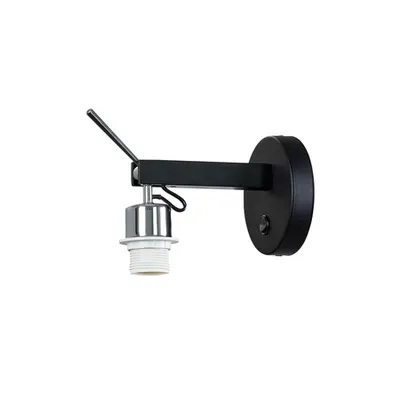 Corp iluminat de perete, aplica, lumini Fenda perete E27, negru lumina interioara de perete montat pe suprafete plane, in negru, fara umbra