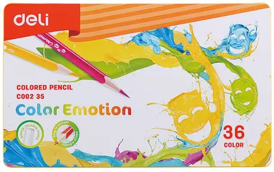 Creioane colorate Deli Color Emotion - EC00235, 36 culori, la cutie