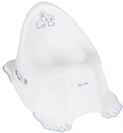 Oliță muzicală anatomică pentru bebeluşi Tega Baby - Iepuraș, Alb