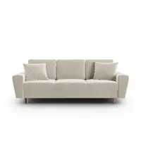 Canapea bej extensibilă, cu spațiu de depozitare cu tapițerie din catifea 235 cm Kyoto – Cosmopolitan Design