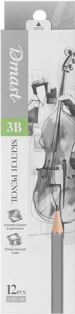 Set de creioane din grafit Deli Dmast - 3B, 12 buc