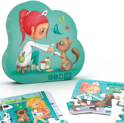 Set de puzzle-uri pentru copii Eurekakids - Cabinet veterinar