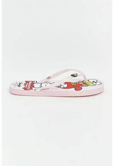 Papuci flip-flop cu model Hello Kitty - Rosu/Roz pal