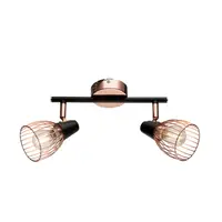 Lustra 2xe14 Ambix Negru/cupru