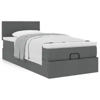 Gossi cadru pat otoman cu saltea tesatura gri inchis 90x200 cm