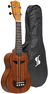 Ukulele soprano Stagg - US-Tiki Ah, cu husă, maro