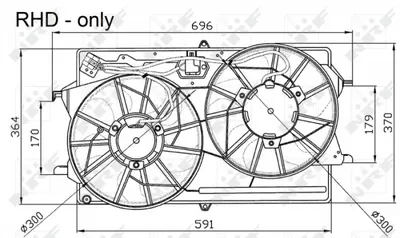 Ventilator radiator (cu carcasa) potrivit FORD FOCUS I 1.4-2.0 08.98-03.05