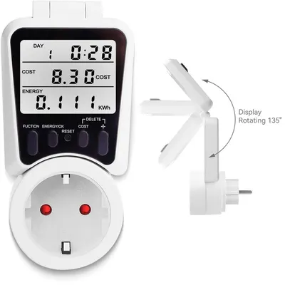 Priza inteligenta cu contor energie LCD reglabil 135 , 230V, 16A, 3680W, monitorizare consum si cost in timp real, memorie SINOTIMER DDS107L-EU