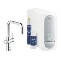 Baterie bucatarie cu unitate de racire si filtru GROHE Blue Home 31456001, pipa tip U, metal, Crom