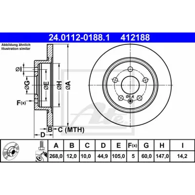Disc frana ATE 24.0112-0188.1