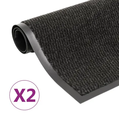 vidaXL Covoare ușă anti-praf, 2 buc., negru, 90x150 cm, dreptunghiular