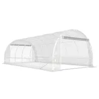 Outsunny Seră de Grădină Tip Tunel 3x6x2 m cu 2 Uși Rulabile, Cadru din Oțel și Acoperire din PE, pentru Legume, Fructe, Flori, Anti-UV, Transparentă | Aosom Romania