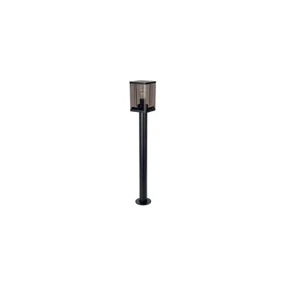 Lampa de gradina tip stalp, abajur fumuriu, LED E27 60W, IP44, alimentare la retea