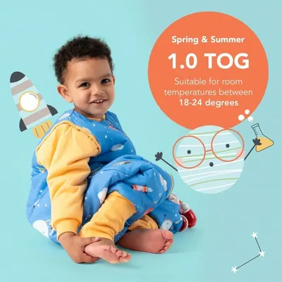 Sac de dormit cu picioruse si maneca lunga detasabila Space 110 cm + manseta 1.0 Tog