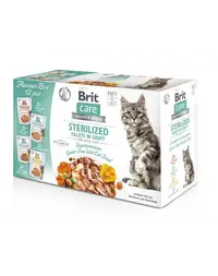 BRIT Care Cat Sterilized Fillets in Gravy Box 24x85 g pachet mixt hrană umedă pisici sterilizate, fileuri în sos