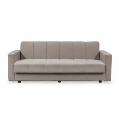 Canapea extensibila MARBELLA ONE, 3 locuri, cu arcuri si lada depozitare, bej, 214x73x80 cm