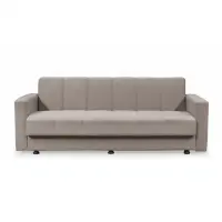 Canapea extensibila MARBELLA ONE, 3 locuri, cu arcuri si lada depozitare, bej, 214x73x80 cm