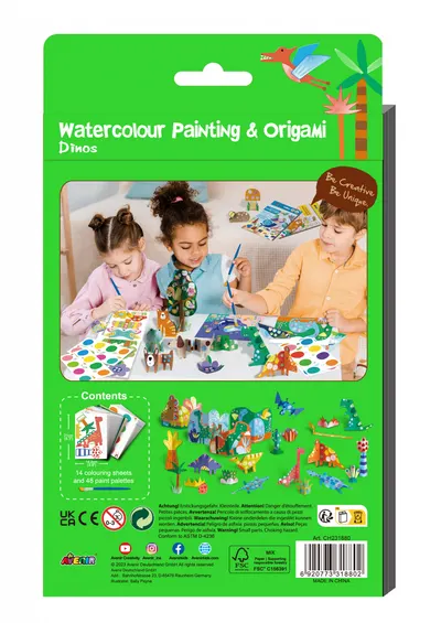 Set creativ 2 in 1 - Pictura si Origami - Dinozauri