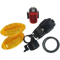 Set accesorii Faruri fata si spate, reflectoare si claxon Dino Bikes