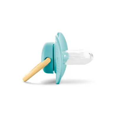 Suzeta din silicon moale cu capac 0 luni+ Aqua Blue